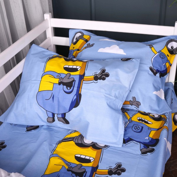 Фото - Комплект постельного белья детский MirSon 110х140 см 17-0900 Minions Happy Бязь (2200012396582)